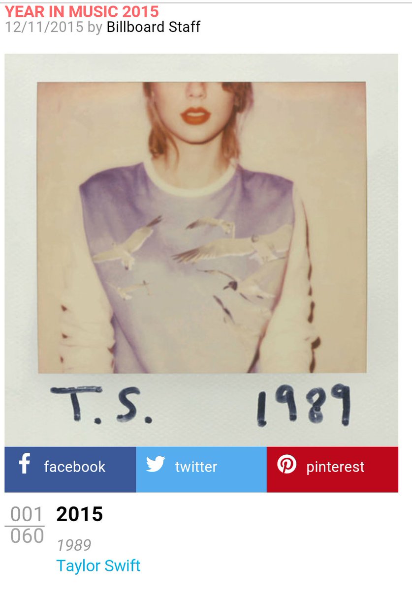 SwiftFamUpdates's tweet image. Billboard named &quot;1989&quot; as the best album of 2015 &amp;amp; &quot;Fearless&quot; as the best album of 2009 👏  blbrd.cm/gOAR1M