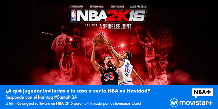 MovistarNBA's tweet photo. ¿A qué jugador invitarías a tu casa a ver la NBA en Navidad? La respuesta más original ganará un #NBA2K16. #SantaNBA https://t.co/PhNBU2ETu7