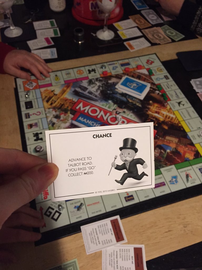 ErinSmithie's tweet photo. @HasbroNews opened Christmas #manchestermonopoly got instructions to go to Talbot road? Fancy sending us that board? https://t.co/I1lxDgspPc