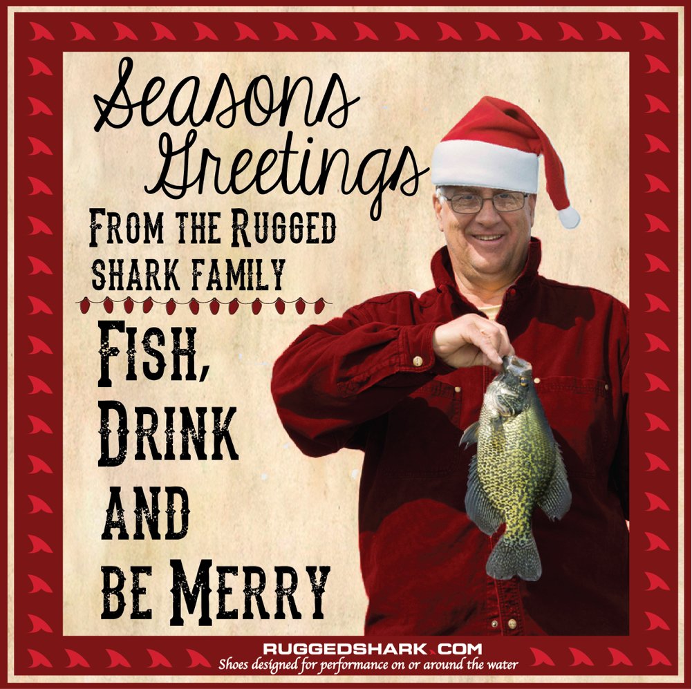 RealRuggedShark's tweet photo. Seasons Greetings from the Rugged Shark family!Fish, drink and be merry! #holidays #seasonsgreetings https://t.co/DNkeGJSC5G