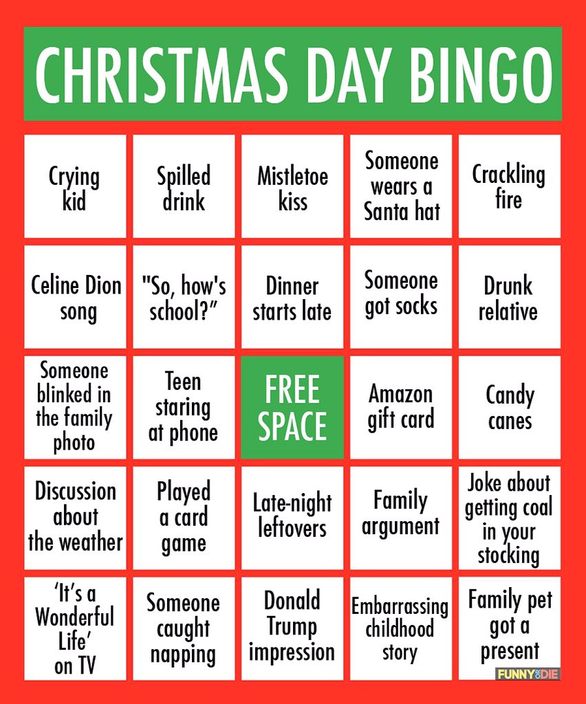 Charlie brown christmas family bingo