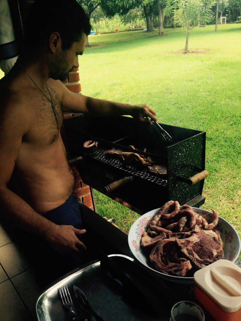 catmfarinha's tweet photo. Christmas BBQ by Chef Carlos! #Brazil2015 My wonderful husband of 8 years as of yesterday! X https://t.co/PS5IuI8uC7