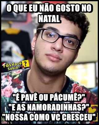 fodinhasinfo's tweet image. TOP 10 TIRINHAS // Tha
Nº 2 -"O que eu não gosto no natal"