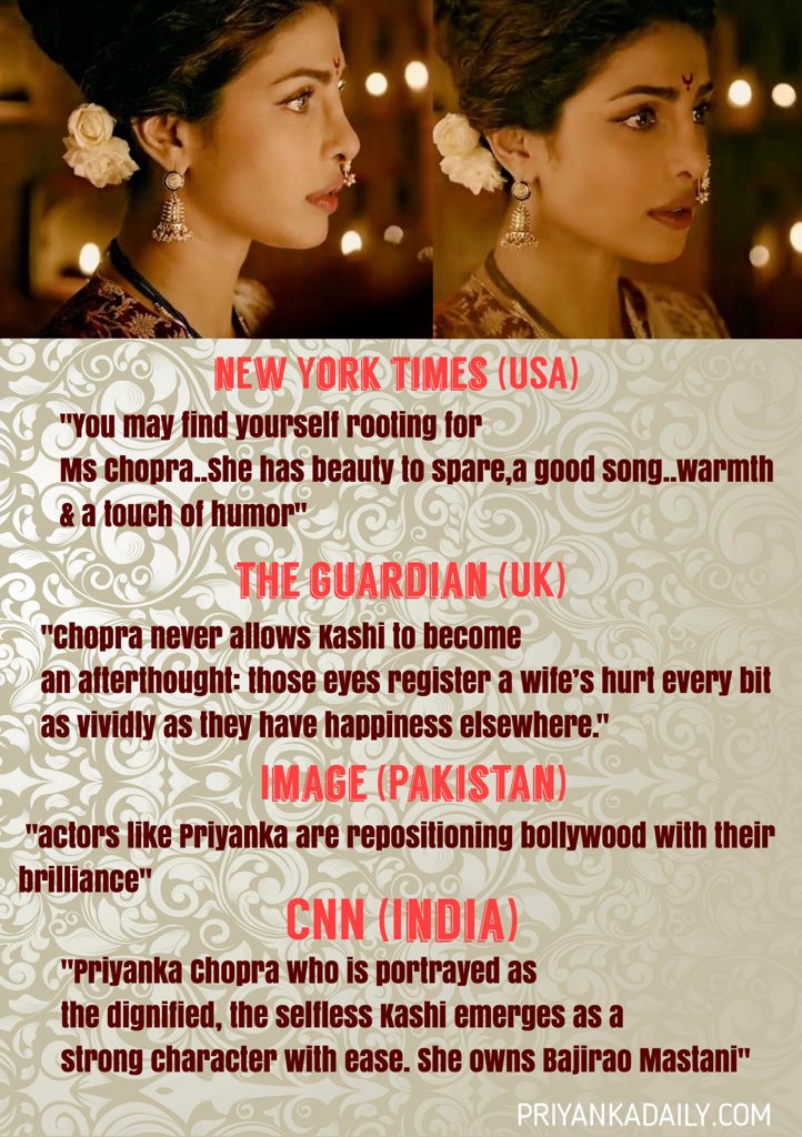 Kashibai winning hearts worldwide <a href="/priyankachopra/">PRIYANKA</a> 🙌🏻 #BajiraoMastani