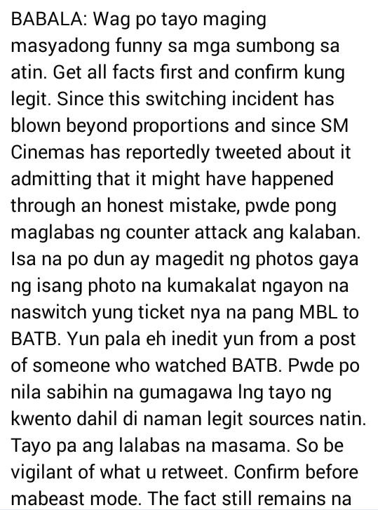 KMaikee_G's tweet photo. BABALA: Nag-aabang lng sila ng pagkakataon. Wag funny! 
#ALDUBMyBebeLoveSaPASKO 
NO to MMFFTicketSwapping https://t.co/MycGnH0mXh