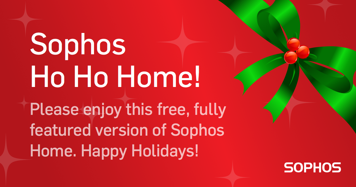 Sophos's tweet photo. Merry Christmas from us! Download our totally free antivirus #SophosHome! https://t.co/rZ8mJ0KuIS https://t.co/p4iwekXSLf