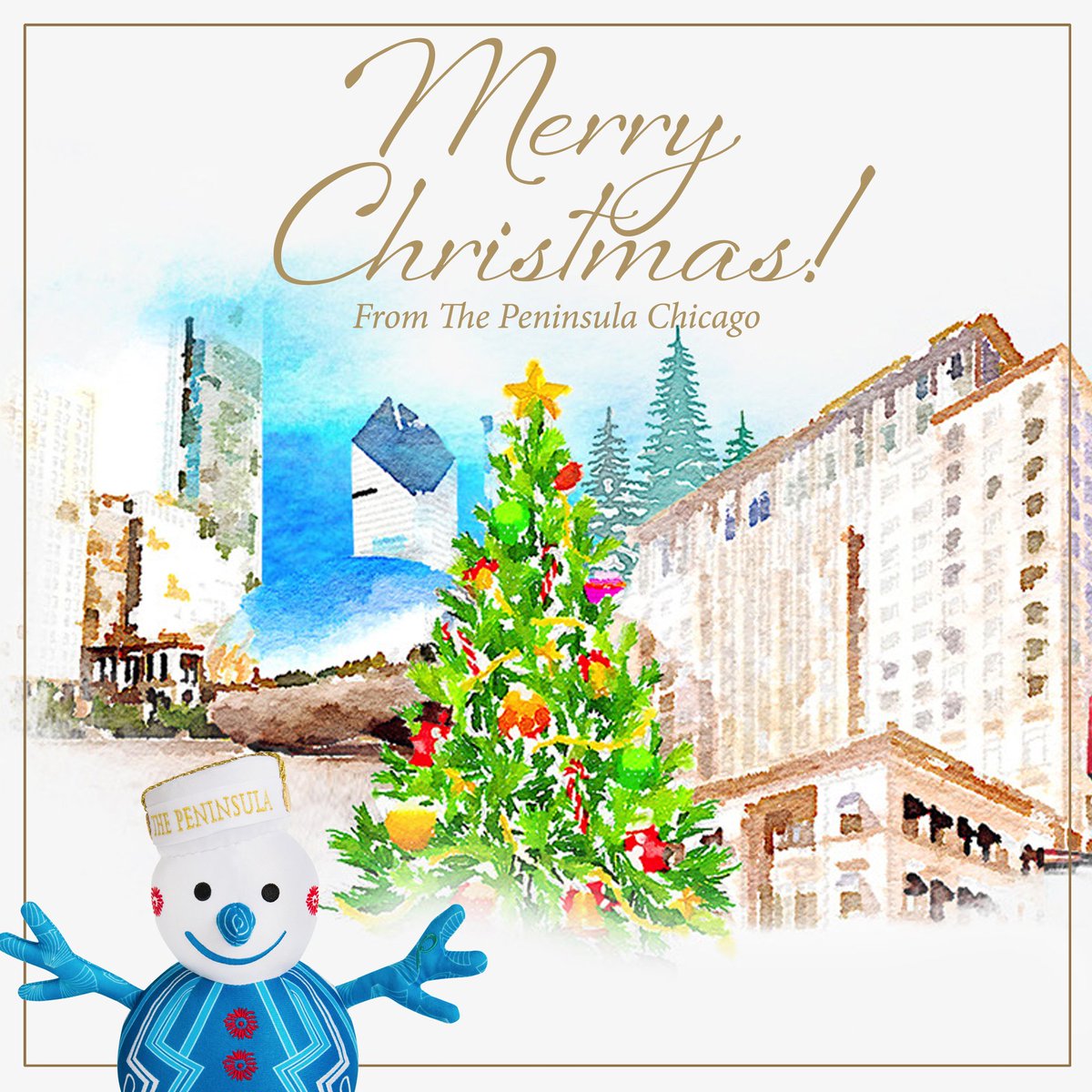 ThePeninsulaChi's tweet photo. From #SnowPage and The Peninsula Chicago, we wish you a Merry Christmas! #PenHolidays https://t.co/1zOJEqn1Ly