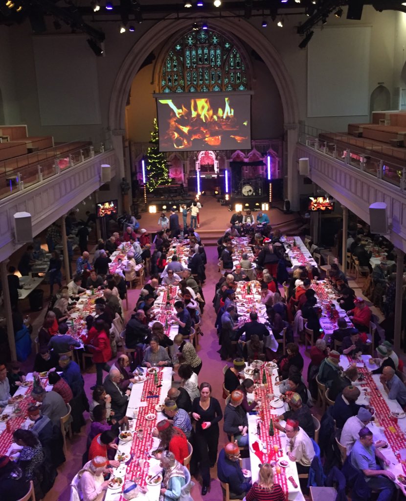 JamieMulvaney's tweet photo. We catered for 260 for our @HTBChurch Community Lunch. Over 450 were fed plus leftovers. #ChristmasMiracle https://t.co/cOTbtzdEDE