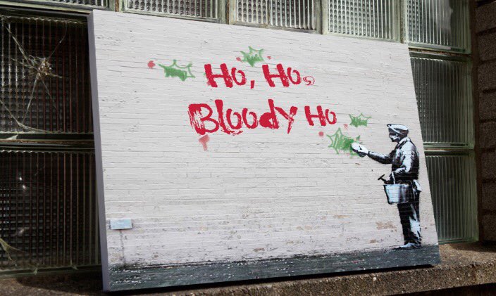 DismalandTicket's tweet photo. Have a very banksy Christmas #dailydoseofbanksy https://t.co/sqU1vgP7Pn