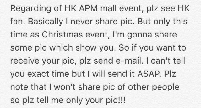 Regarding of HK APM mall event, plz see HK fan.🙌🏻
kimdukoo1023@naver.com