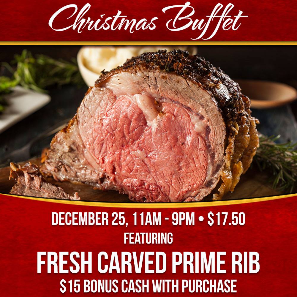 EagleMtnCasino's tweet photo. Purchase a Christmas Day meal at the Forest Buffet and receive $15 in bonus cash! #ForestBuffet #AlwaysYourBestBet https://t.co/8oyAPUmVpW