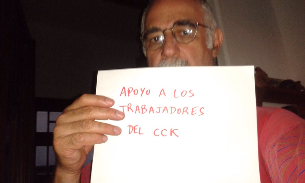 TrabajadoresCCK's tweet photo. También nos mandó su apoyo Leo Masliah desde Uruguay. ¡Gracias! #TrabajadoresCCK https://t.co/DqCxjKZtYg