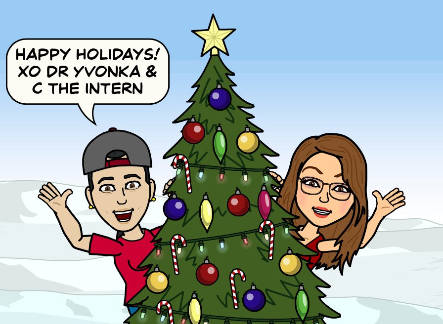 CtheIntern's tweet photo. Happy Holidays β€οΈ
#DrYvonka & #CtheIntern https://t.co/qcAbMpQpsh