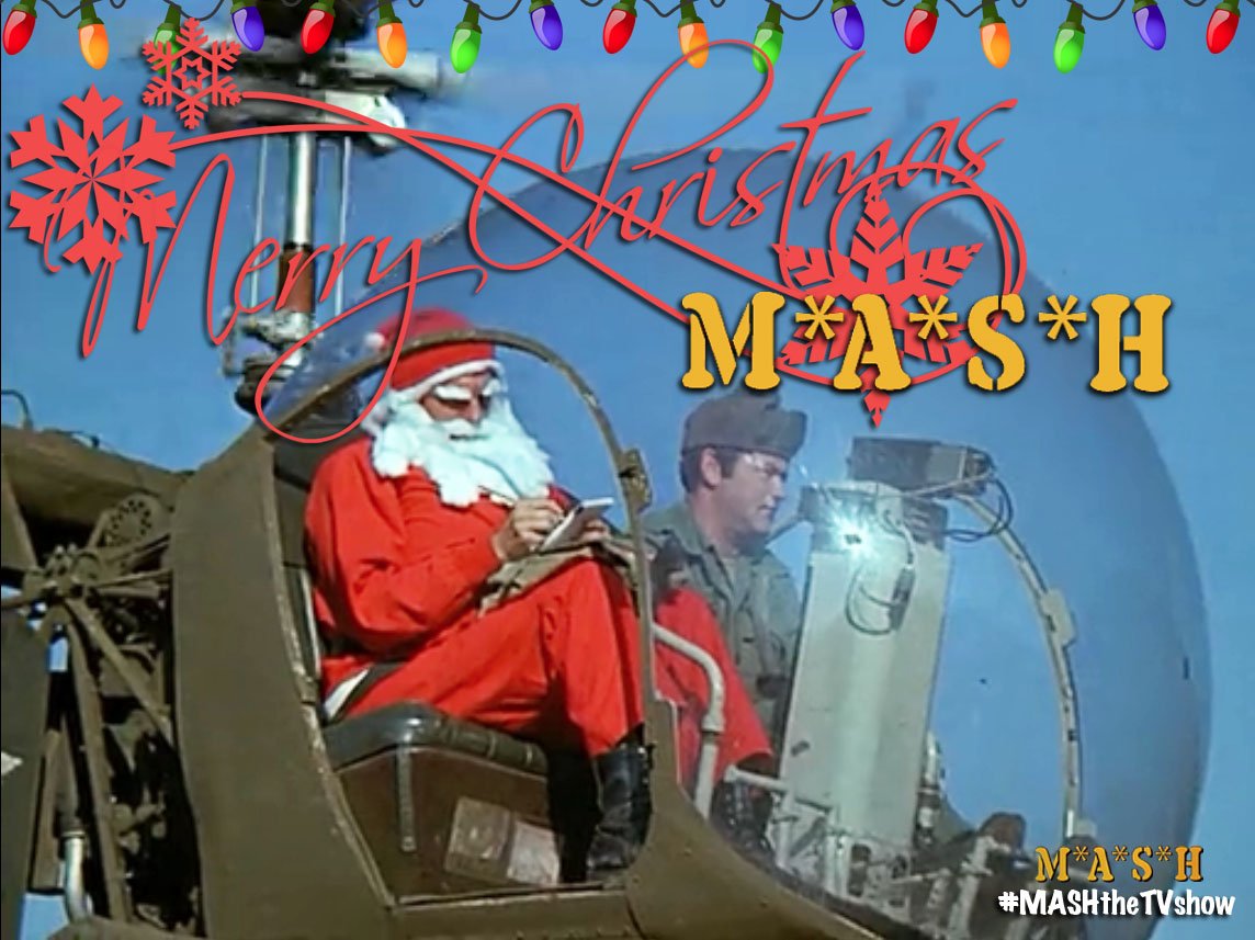 MASHtheTVshow's tweet photo. #MerryChristmas M*A*S*H fans! What did #Santa bring you this year? 🚁🍸🎅🎄🎁🎀🎇🎉🎊 #MASH #MASHtheTVshow #picoftheday https://t.co/62e4LSsrDi