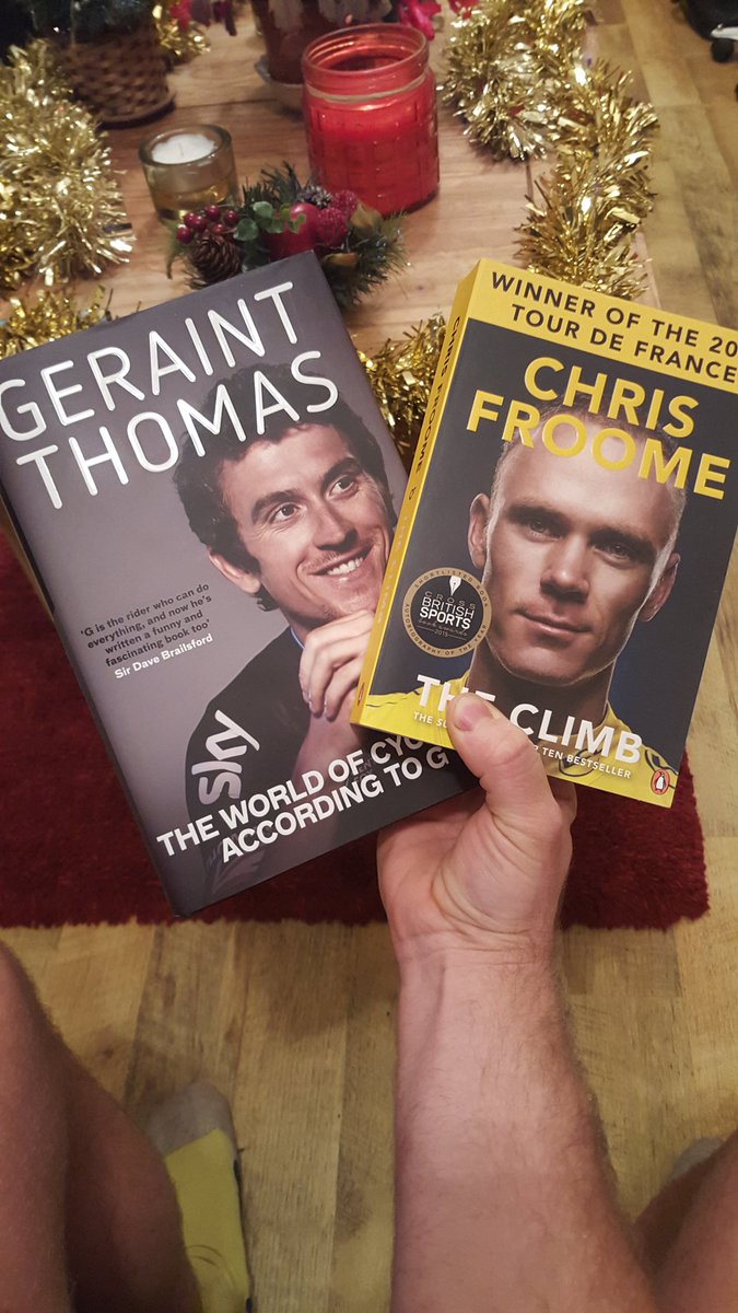 tom16racing's tweet photo. Ah can't wait to read these 2 books by 2 amazing athletes @GeraintThomas86 &amp; @chrisfroome top Xmas pressie @TeamSky https://t.co/1l0932u6Dm