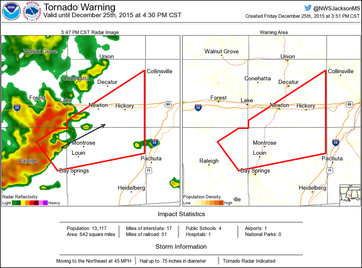 NWS Tornado on Twitter "Tornado Warning including Newton MS, Hickory