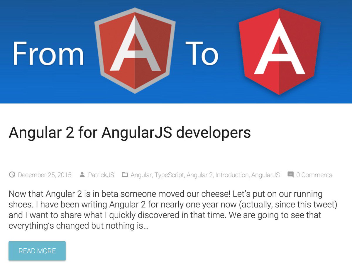 PatrickJS's tweet image. Merry Christmas! I wrote #Angular2 for #AngularJS 1.x developers 🎄
angularclass.com/angular-2-for-…
via @AngularClass