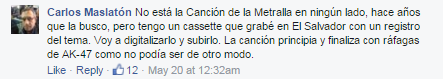 CM cantando (2) "La canción principia y finaliza con ráfagas de AK-47 como no podía ser de otro modo."