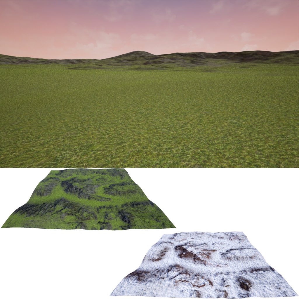 Darrell_Glidden's tweet photo. Four #Landscapes done real world scale in #unreal4 #environments #gameart #worldmachine https://t.co/EuR8IkRUFj