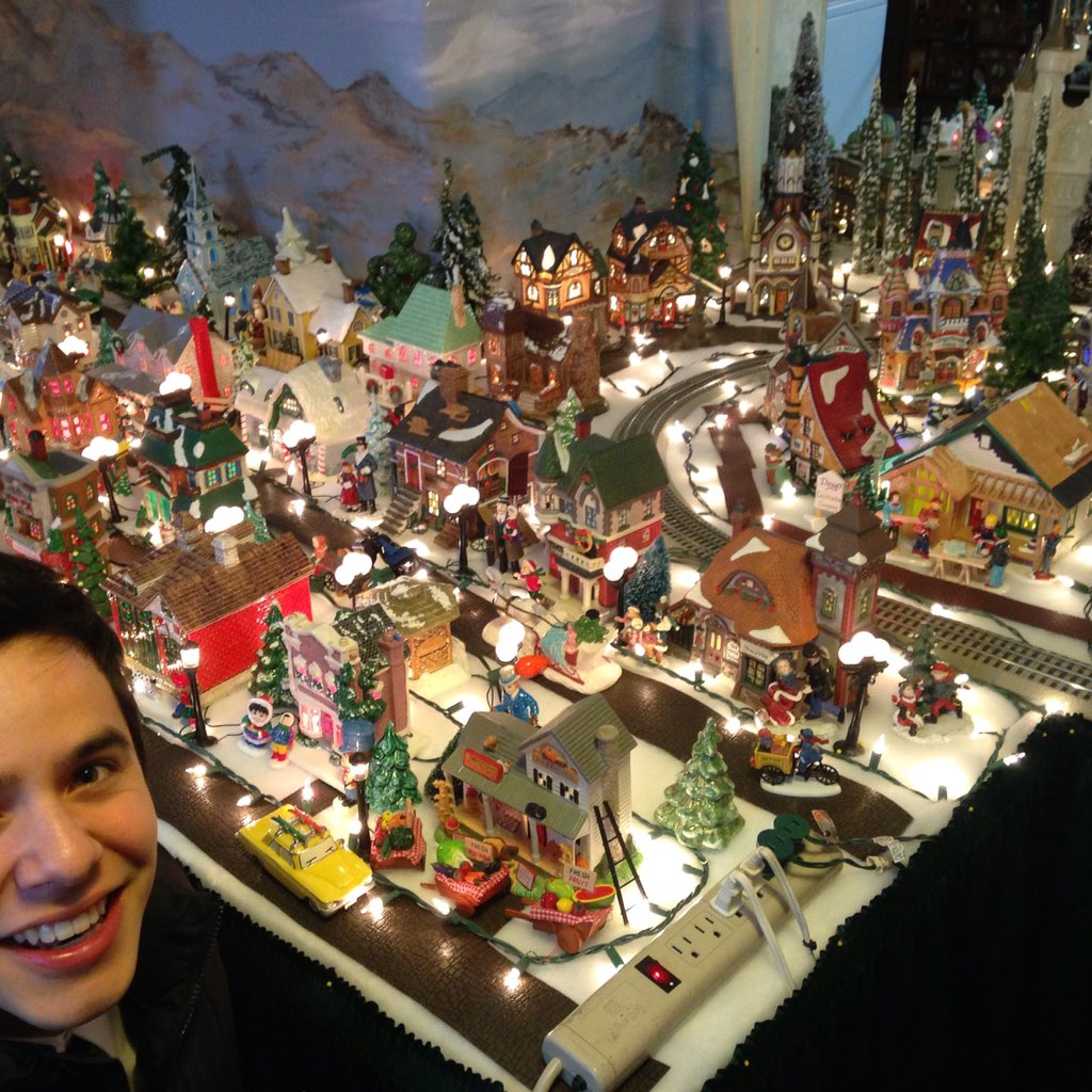 DavidArchie's tweet photo. Merry Christmas everyone!  Hope y'all like my good friend Ella's Christmas village. :) https://t.co/1urSTxYCxO