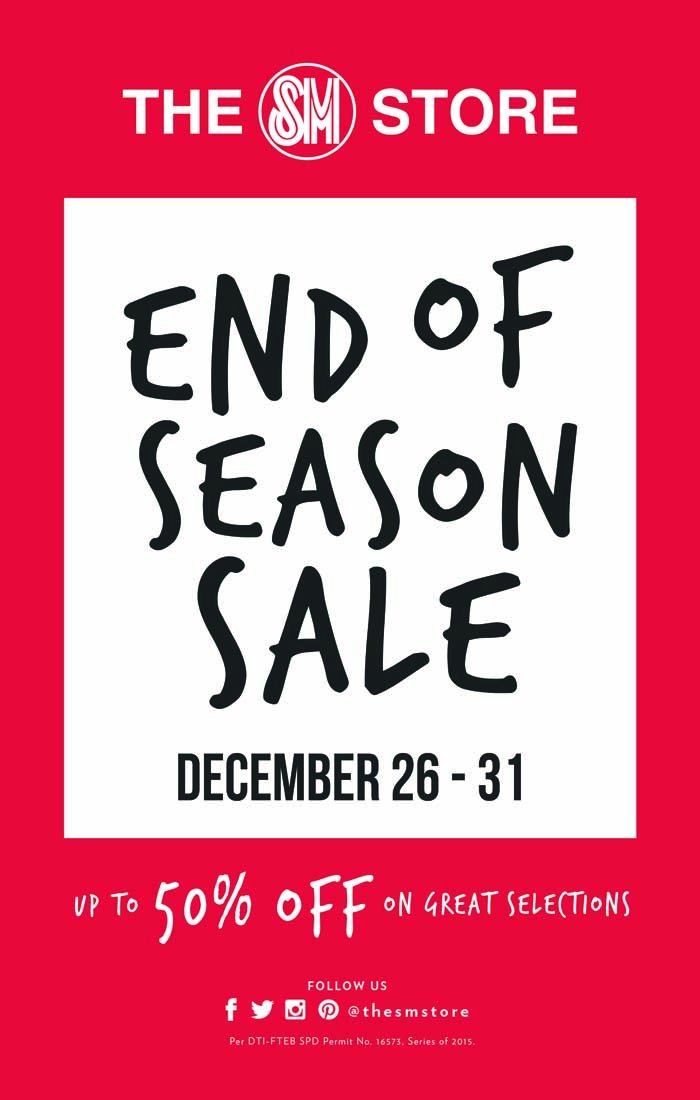 SMSeasideCebu's tweet photo. Don’t forget @TheSMStore's End of Season Sale, TODAY to Dec. 31! #SMSeasideCityCebu #MallAboveAllElse https://t.co/bD31v4ZmG3