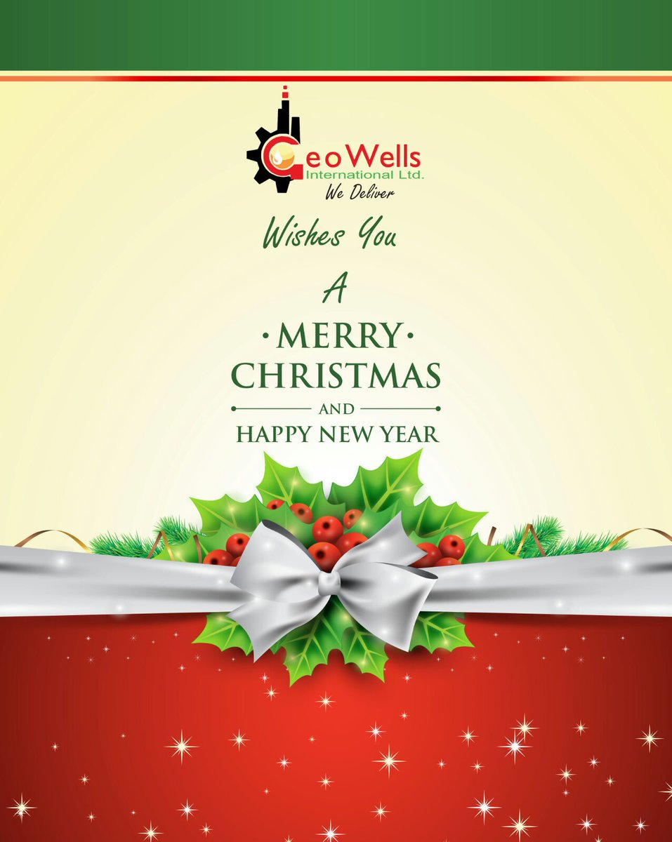 Geowellsltd's tweet photo. The management and staff of Geowells, wishes you all happy festivities! Merry Christmas &amp; best wishes for new year! https://t.co/OGQAszDH9n