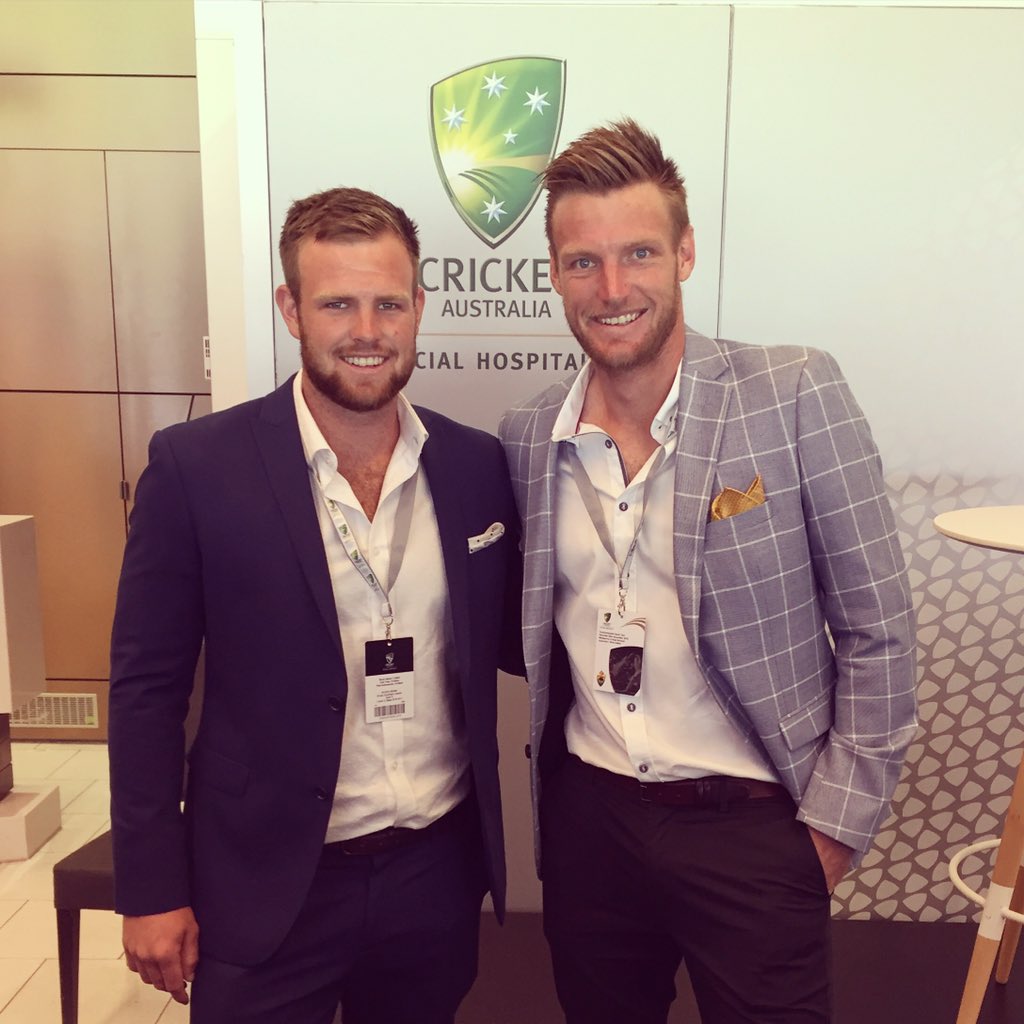 SamGroth_'s tweet photo. Boxing Day test with @OllieGroth. Thanks to @CricketAus for the tickets & @menzclub for the kit👌🏻#ultimatecricket https://t.co/0HXNlmnkrl
