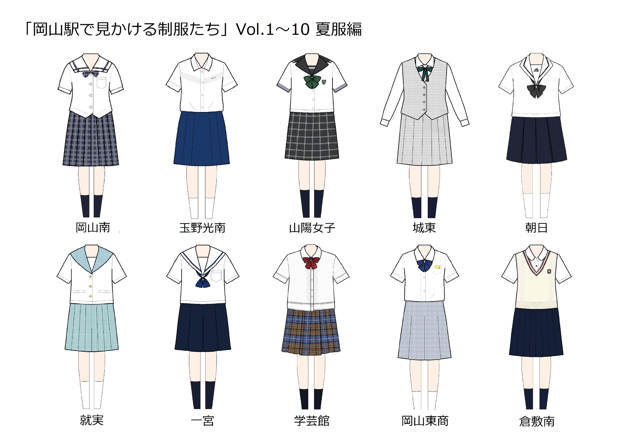 せと 岡山駅制服シリーズ10校 夏服編 T Co Em90zjl6sj せと 岡山駅制服シリーズ10校 夏服編 T Co Em90zjl6sj