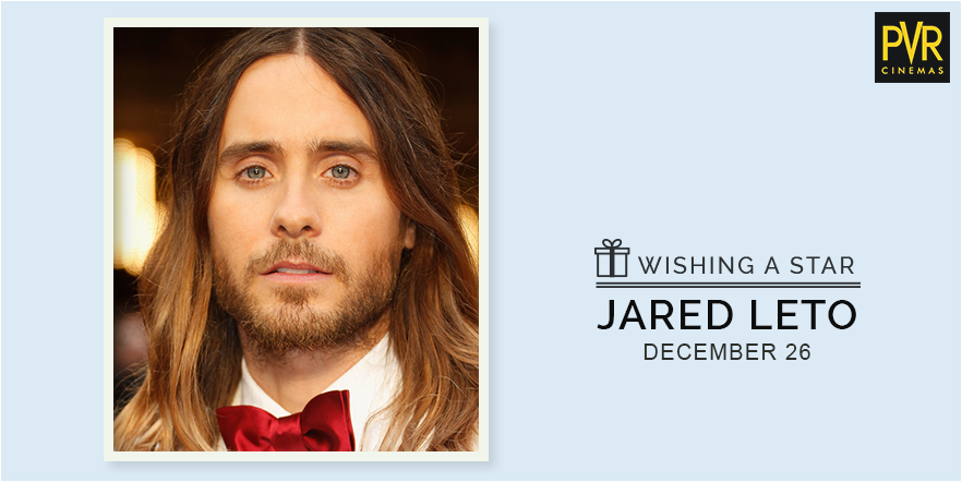 Oscar winning actor and singer-songwriter Jared Leto was born today. We wish him a happy birthday.  