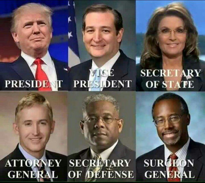 tywmb2's tweet photo. @realDonaldTrump is this your dream team? https://t.co/zsxOdKF4ah