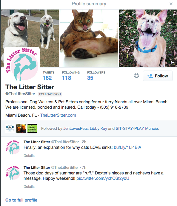 RelaxInMiami's tweet photo. RelaxInMiami: TheLitterSitter: We're on Twitter - tweet us! #dogwalker #petsitter #miamibeach #southbeach #miamido… https://t.co/gSiOnO63cw