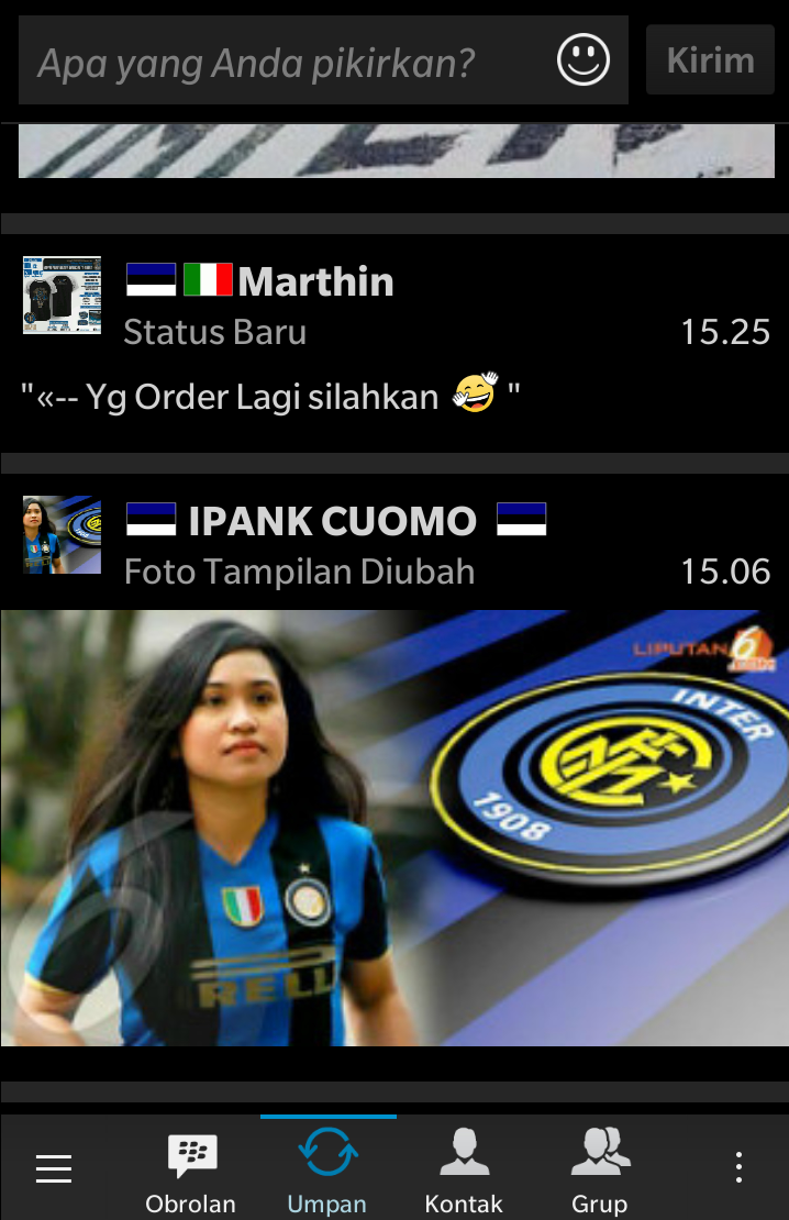 Rasanya gimana gitu...klo ada yang pasang DP bbm diri kita sendiri *terharu*😳😳😳