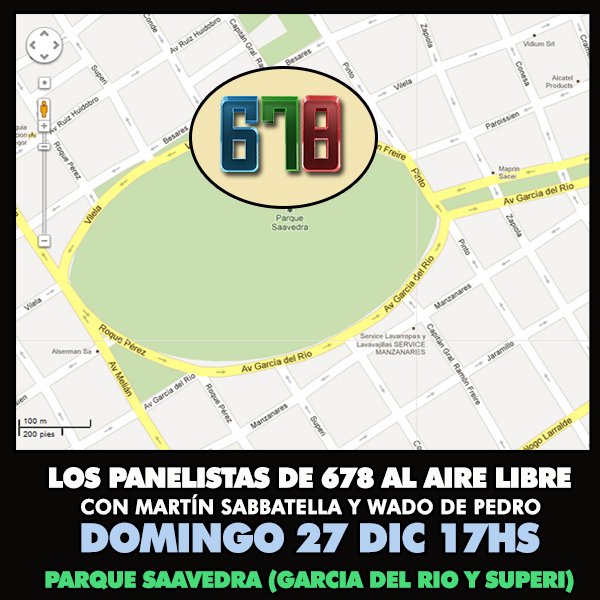 678elprograma's tweet photo. #678AlAireLibre vení al Parque Saavedra este domingo. Discutamos cómo queremos seguir informándonos. https://t.co/WhGtvH93vr