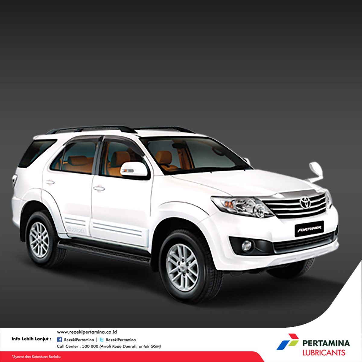 RezekiPertamina's tweet photo. Toyota Fortuner 2.5 G M/T Diesel. The real SUV yang tangguh berkelas, sangat handal di kelasnya #RezekiPertamina https://t.co/sNfrHuKvrz