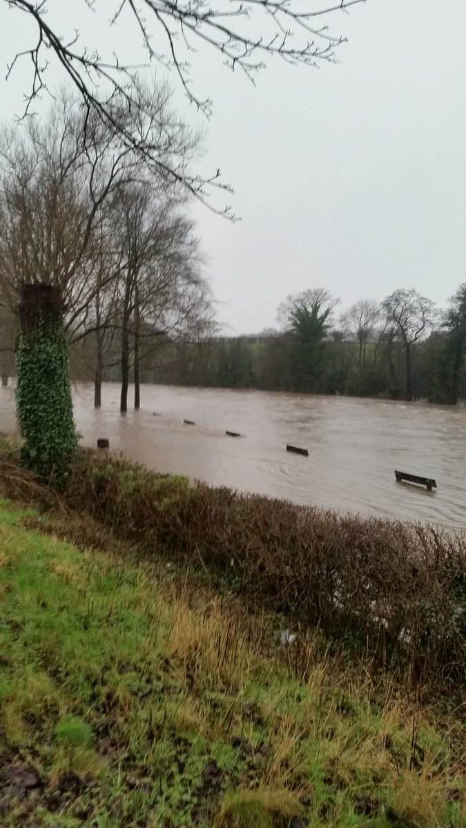 Jackkaay's tweet photo. I think it's fair to say the River Ribble has burst its banks at Edisford Bridge... https://t.co/8x1Zuqq8Dr