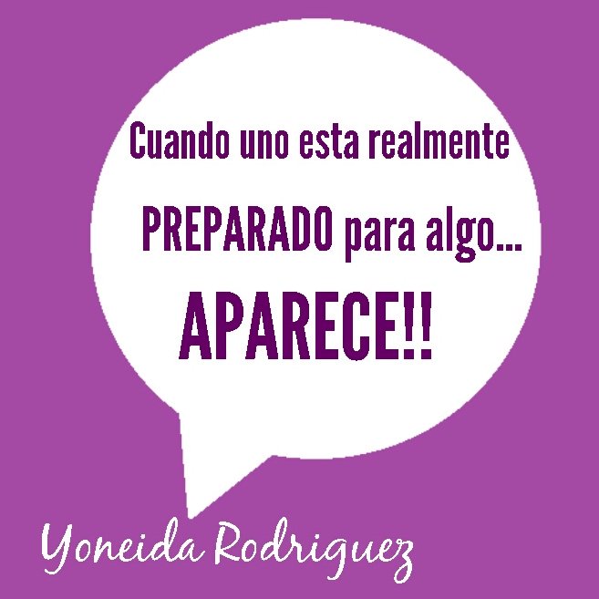 YoneRodriguezC's tweet photo. Cuando uno esta realmente preparado para algo APARECE!! #LifeCoach #Motivacion https://t.co/nT3EX2HKhK