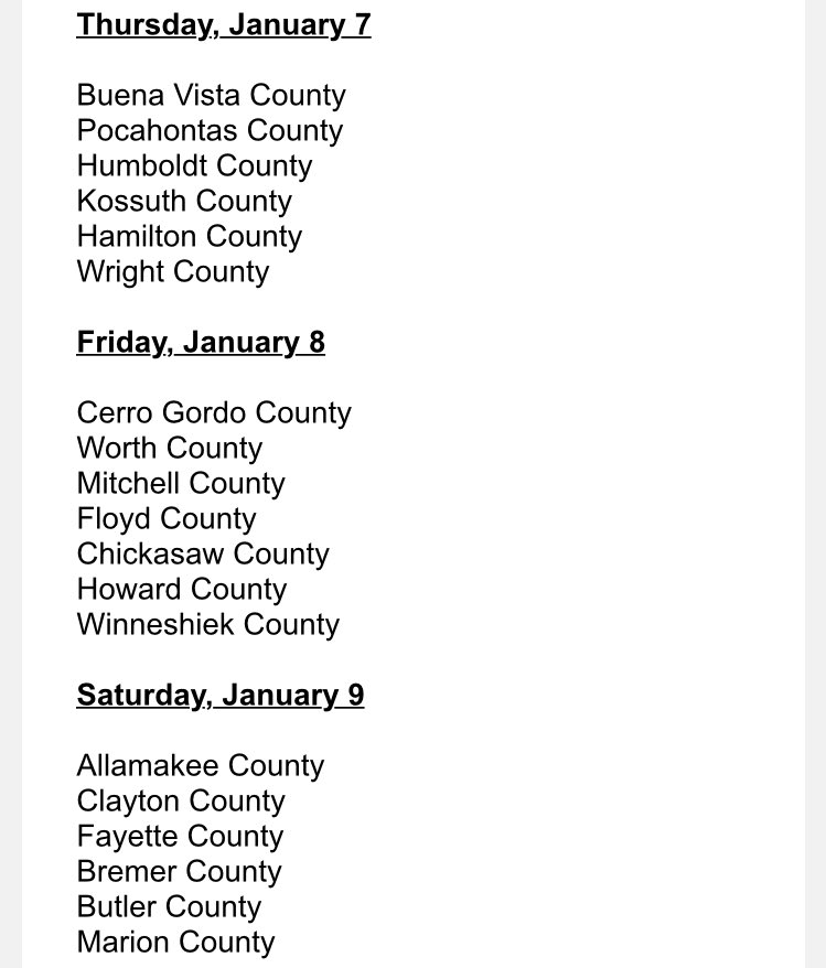 PatrickSvitek's tweet photo. .@tedcruz's campaign releases the tentative schedule for his six-day, 36-county bus tour from Jan. 4-9 in Iowa: https://t.co/L1toID3CIr