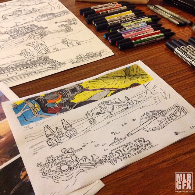 mlbgfx's tweet photo. Check out my @starwars wip artwork.
pencil, ink and pro marker test.
#theartistawakens #art #starwars  #starwarsart https://t.co/gIdIAEQKyY