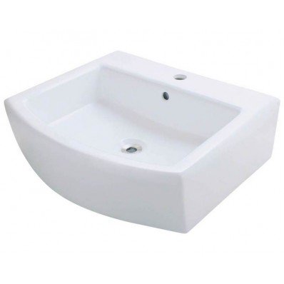 The P003V-White porcelain vessel #sink offers a unique, modern look for any #bathroom  laladecor.com/polaris-p003v-…