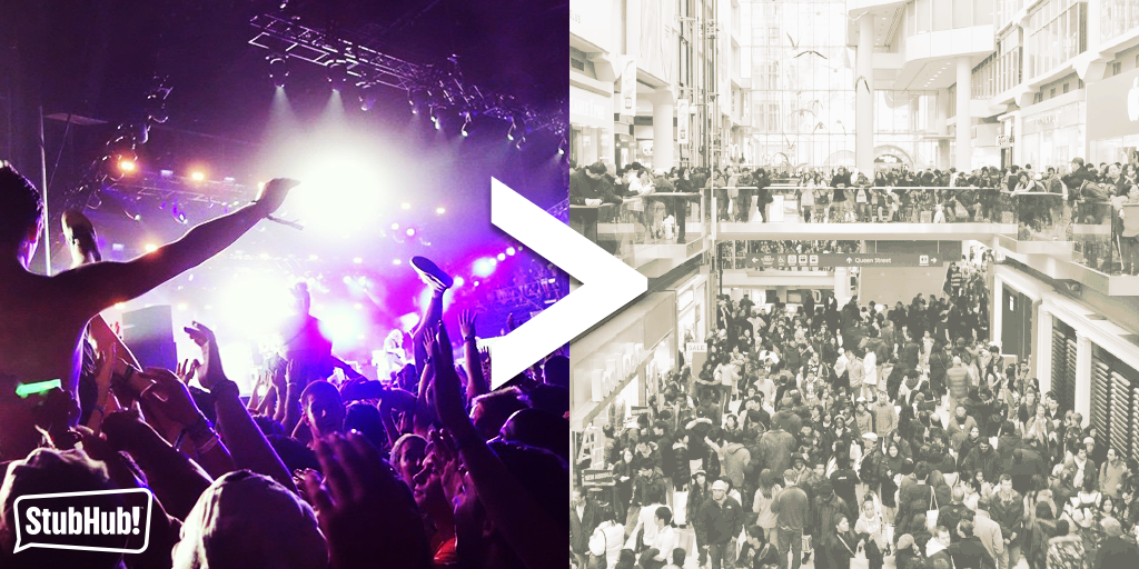 StubHubCA's tweet photo. Crowded Venues > Crowded Malls. RT &amp; Follow, and you might win a $100 StubHub gift card! #BoxingDay #HomeShopping https://t.co/AzUtX6nJSK