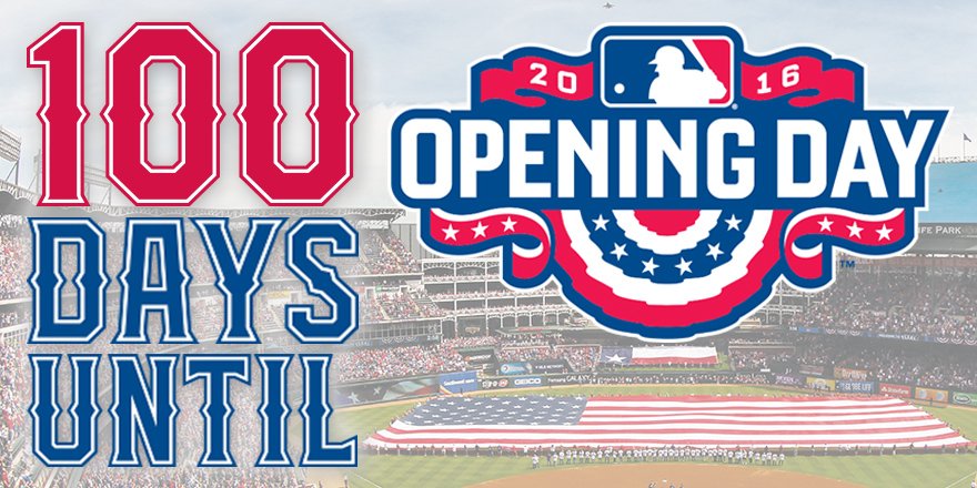 Rangers's tweet photo. Count 'em down, Rangers fans... 100 Days until #OpeningDay! https://t.co/3WtEAGtDbN