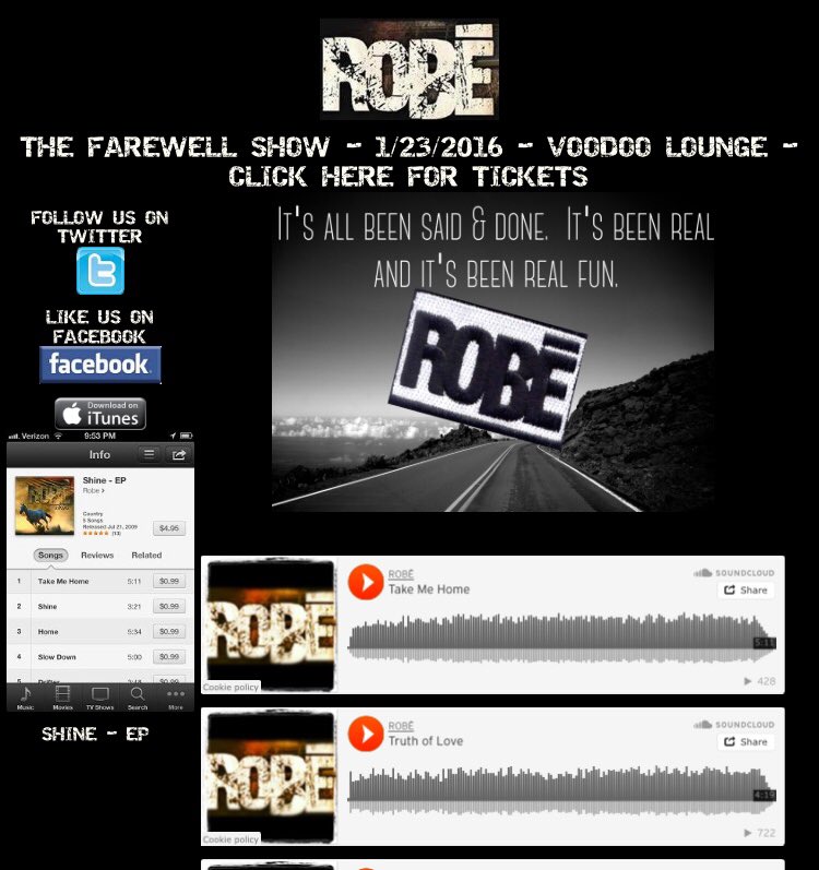 Tickets available for our Farewell Show!  The last one will be best one! robeband.com