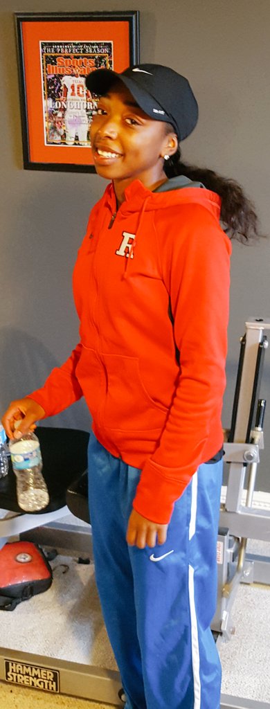 SuddenImpactTC's tweet photo. So awesome to have a visit/workout by my most favorite hurdler in the world, Miss Khabira Crawford. #RutgersTrack https://t.co/PST1HZcpFr