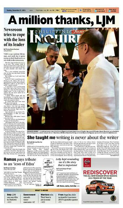 Inquirer Reporters (@team_inquirer) on Twitter photo LOOK: #LJMKeeperOfTheEdsaFlame with <a href="/BarackObama/">Barack Obama</a> <a href="/noynoyaquino/">Noynoy Aquino</a> #journalism #pressfreedom LOOK: #LJMKeeperOfTheEdsaFlame with <a href="/BarackObama/">Barack Obama</a> <a href="/noynoyaquino/">Noynoy Aquino</a> #journalism #pressfreedom