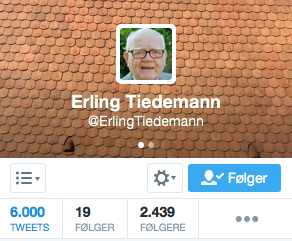 missmunter's tweet photo. Lidt fint, at @ErlingTiedemann sluttede med et pænt rundt tal #6000tweets #måmantweetefrahimlen? https://t.co/SbZssqdYrY