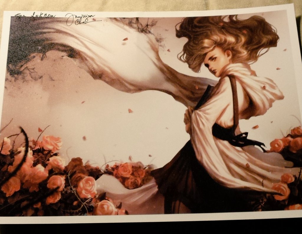 DaemonsWriter's tweet image. Thank you for the beautiful autographed artwork! I L❤VE it. 😍 @zwxART @EliseKova #AirAwakens 🍃🌹🍃