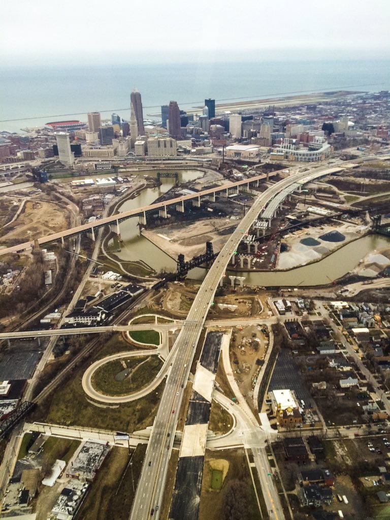 KEVINbQuick's tweet photo. #Cleveland #downtown bridge work in progress, Getting ready for #RNC #ThisIsCle #CLE #viewfromabove @Clevelandgram https://t.co/XsJjo9wzyD