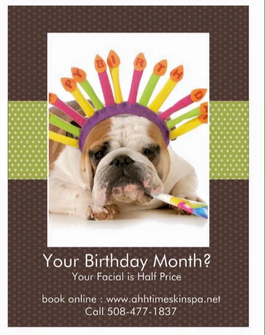 Half Priced Birthday Facials here at Ahh Time Skin Lash Massage Studio!