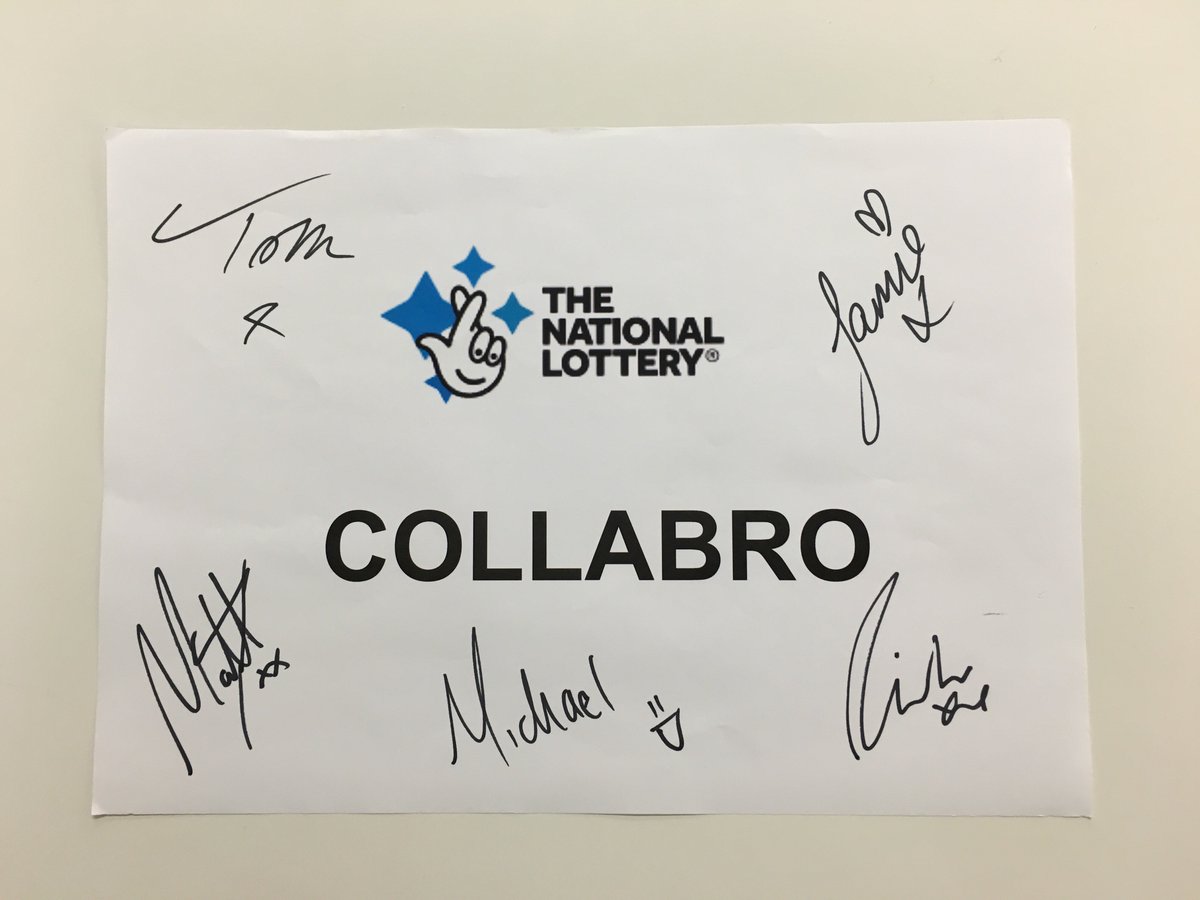 TNLUK's tweet photo. RT if you fancy getting your hands on this @Collabro sign! #LottoSurprise https://t.co/YDFpTEZ7MT