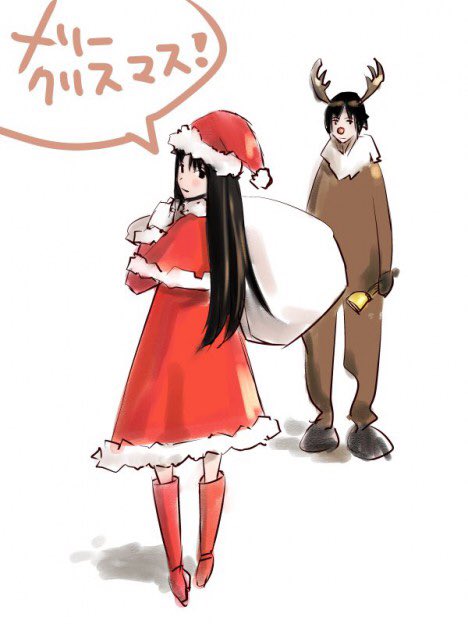 Oztenga's tweet photo. Anime studio wishes you a Merry Christmas! #animeart #Christmas #xmas2015 #XmasNo1 #XMASDay #christmaspresent https://t.co/sS4vbMr5O6